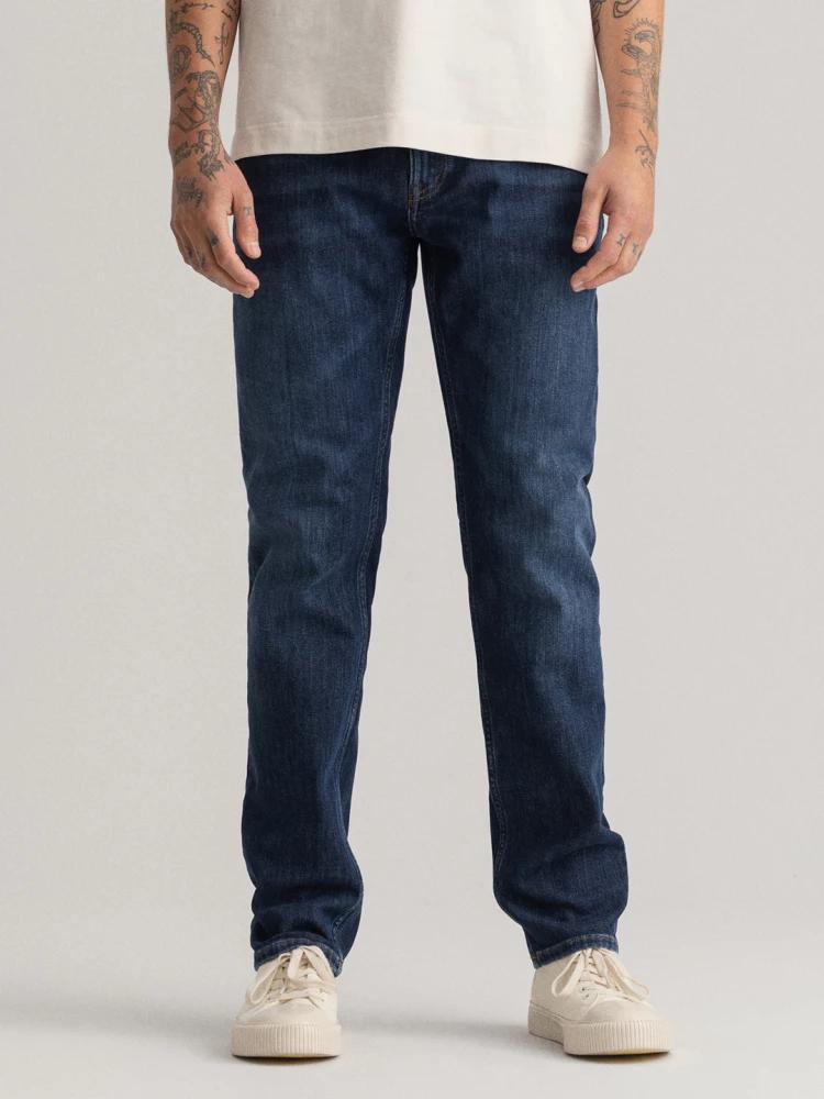 blue solid regular fit jeans