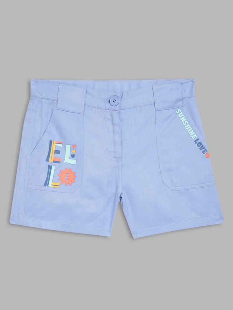 blue solid regular fit shorts