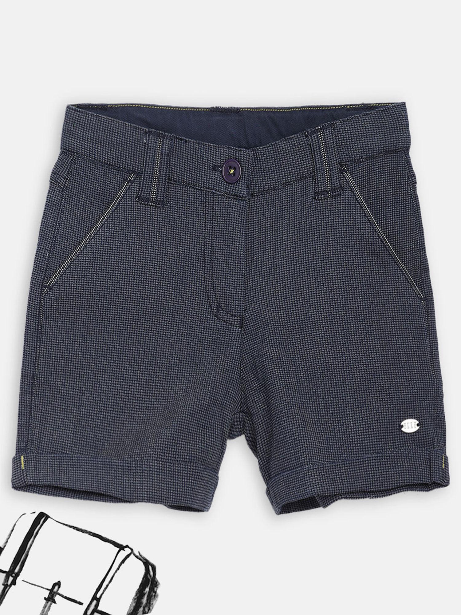 blue solid shorts
