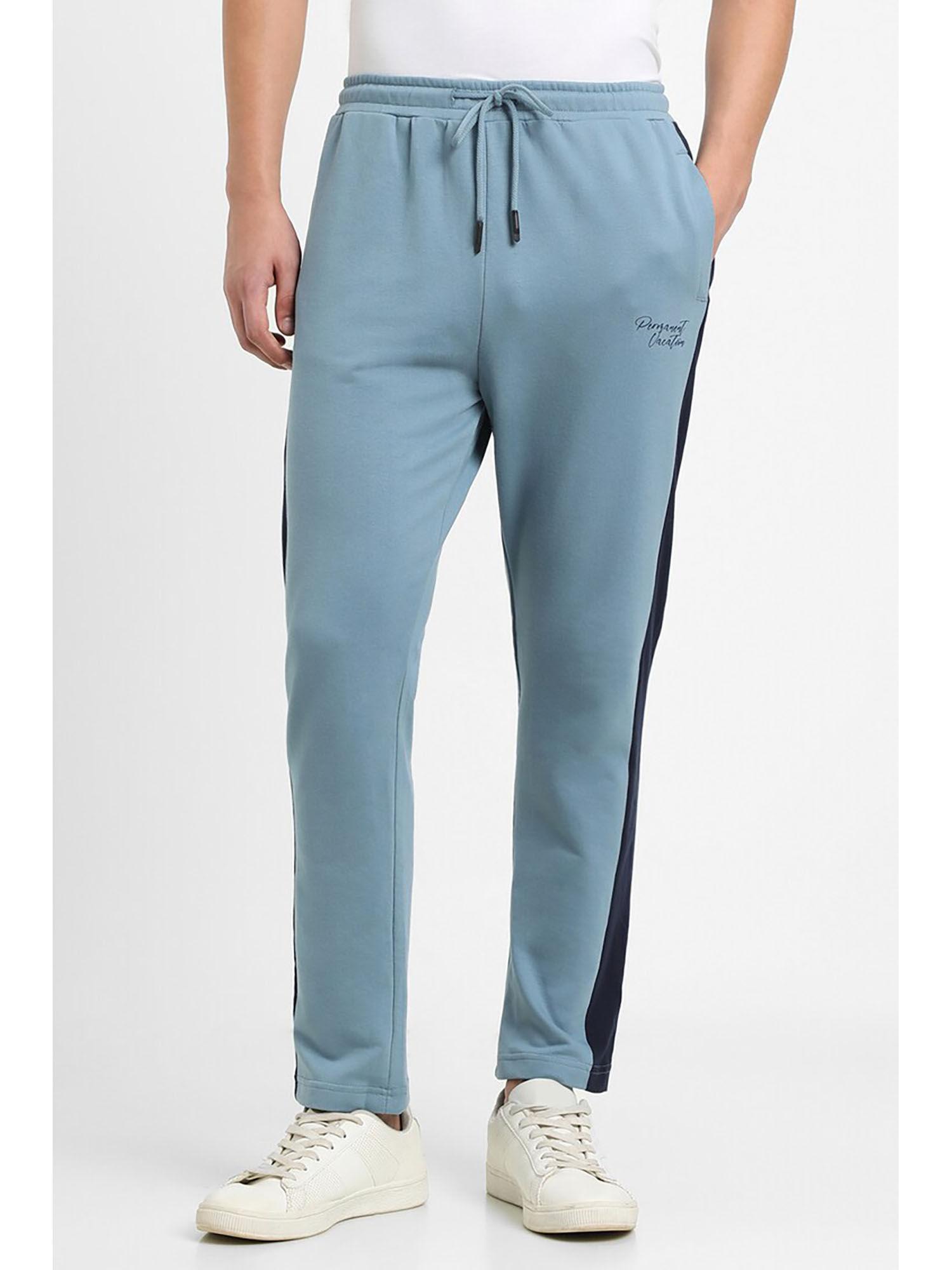 blue solid track pant