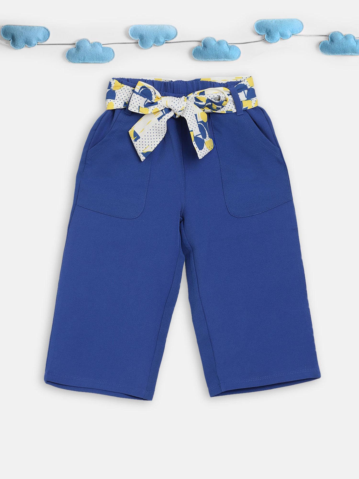 blue solid trouser