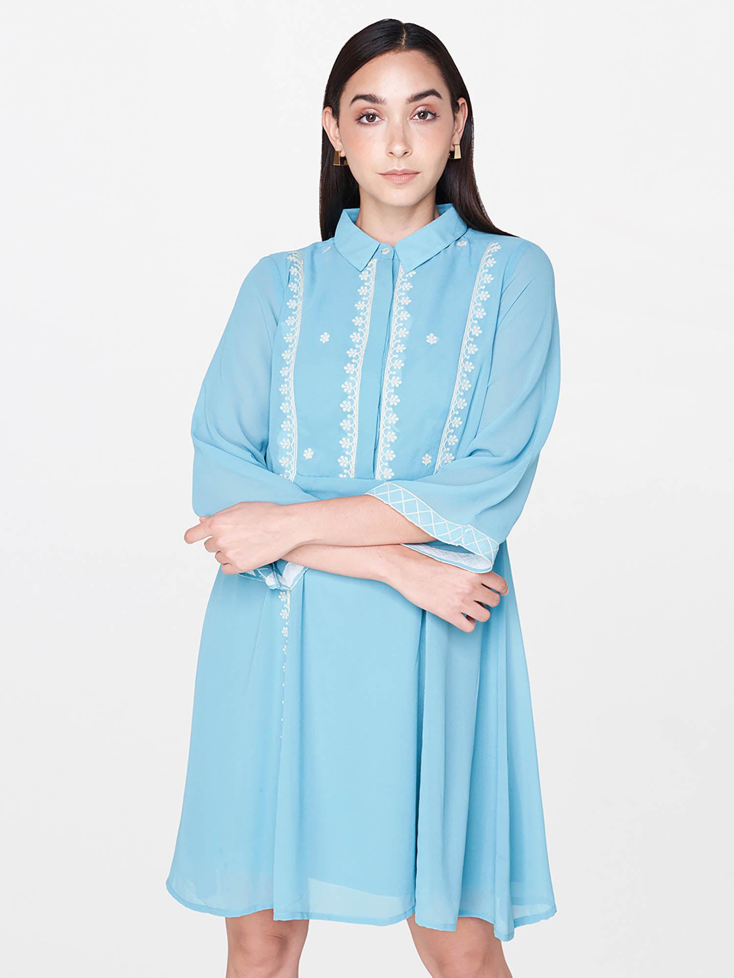 blue solid tunic