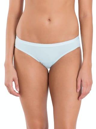 blue solid women regular fit brief