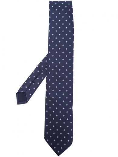 blue square pattern tie