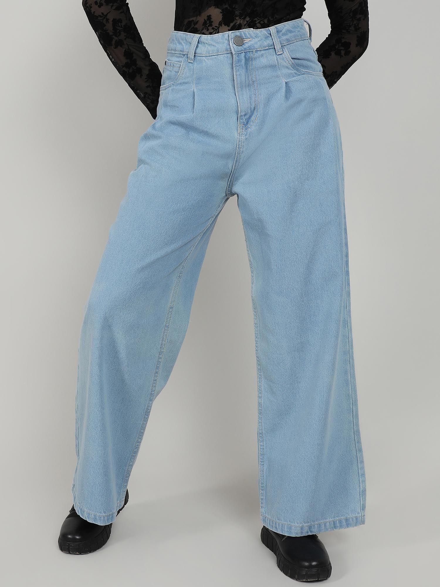 blue straight fit denim jeans