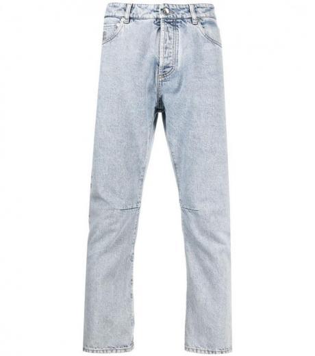 blue straight-fit denim jeans