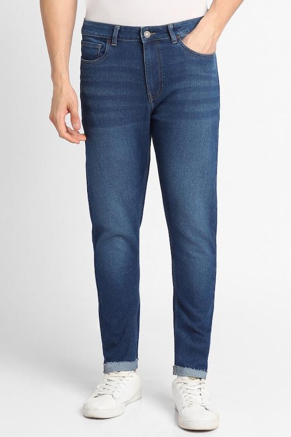 blue straight fit jeans