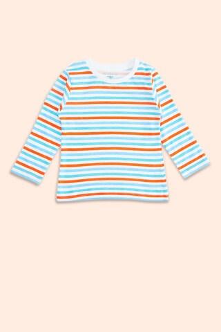 blue stripe casual full sleeves round neck baby regular fit t-shirt