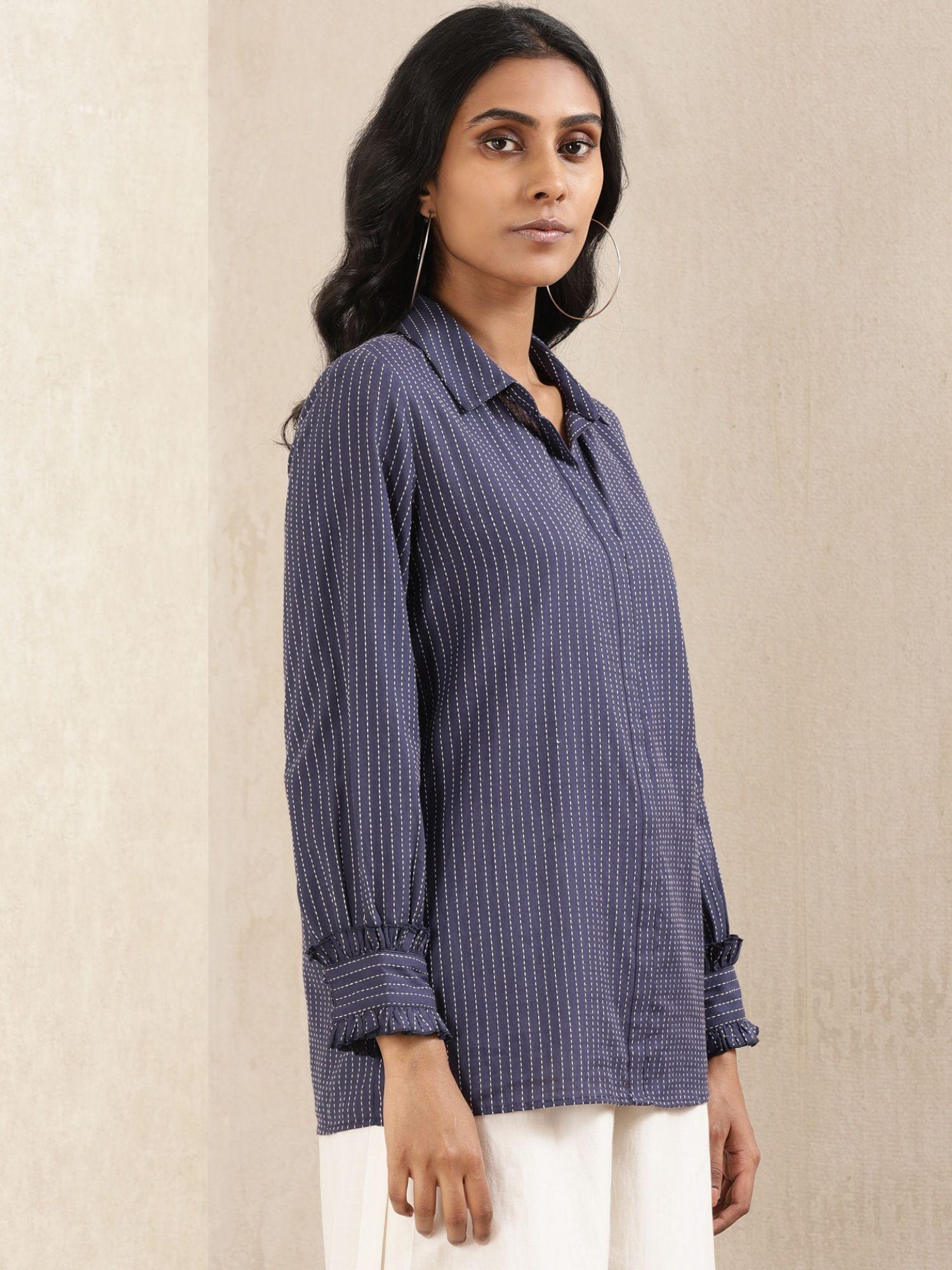 blue stripe cotton shirt