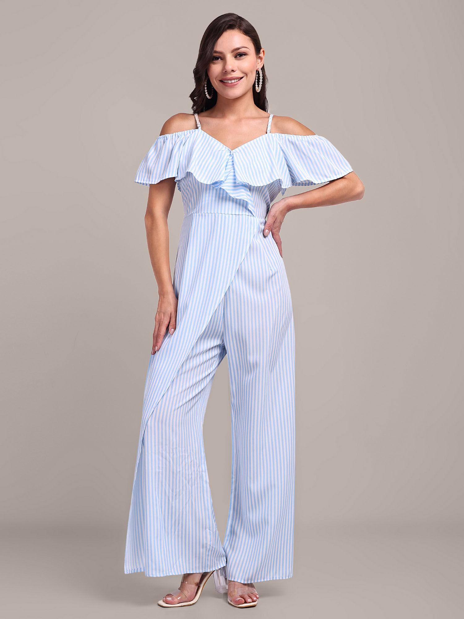 blue stripe jumpsuit