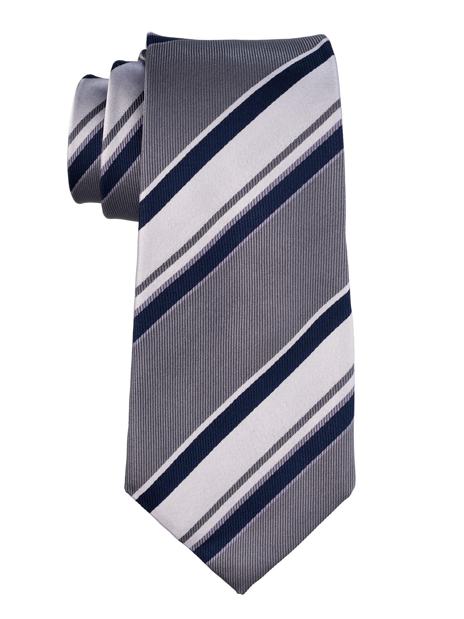 blue stripe silk tie