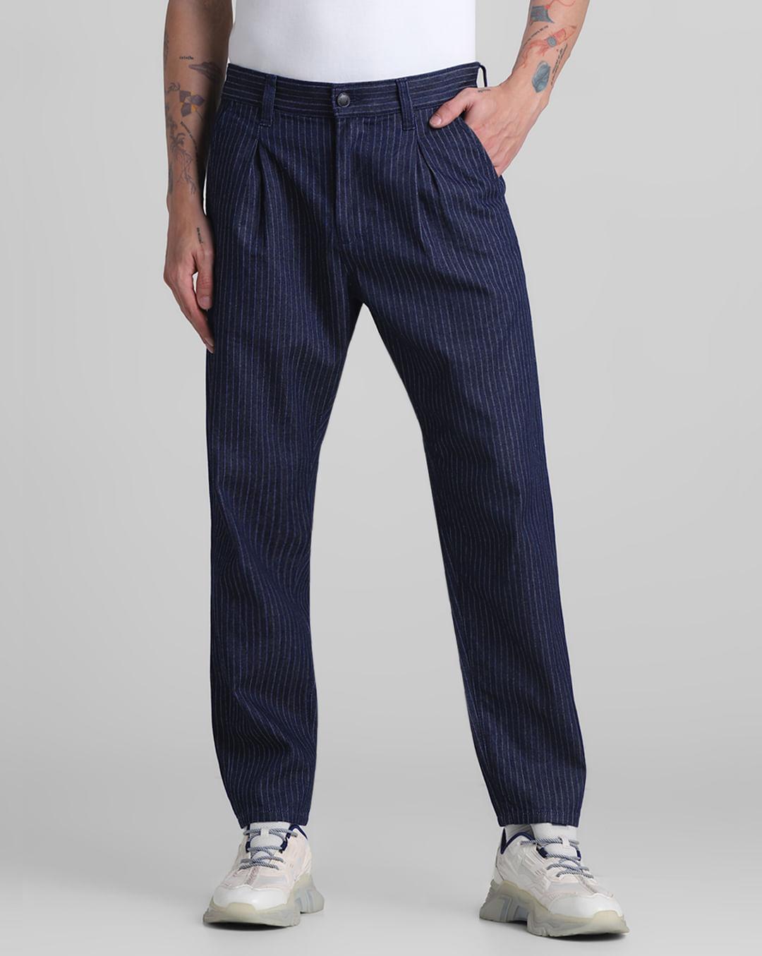 blue striped ace co-ord set anti fit jeans