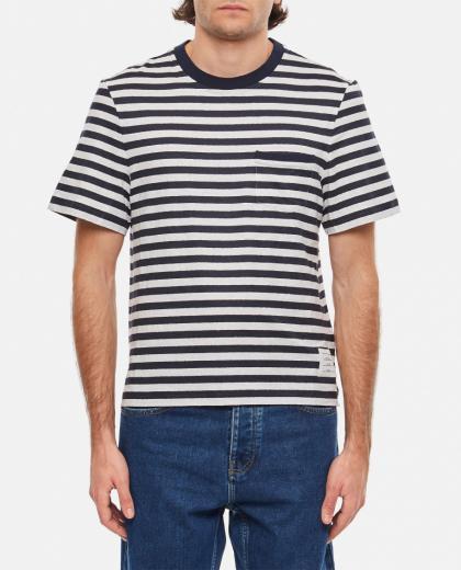 blue striped detail t-shirt