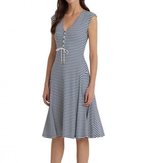 blue striped jersey dress