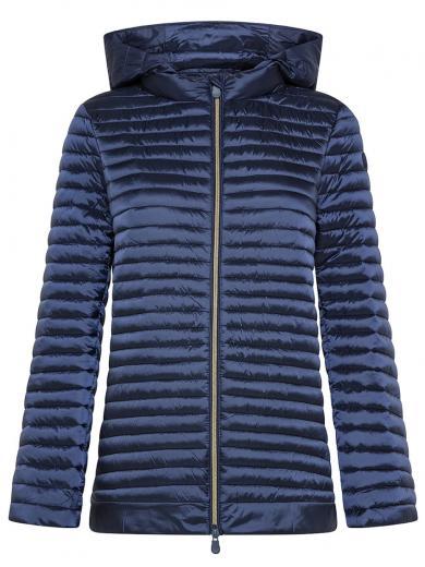 blue striped quilted jacket