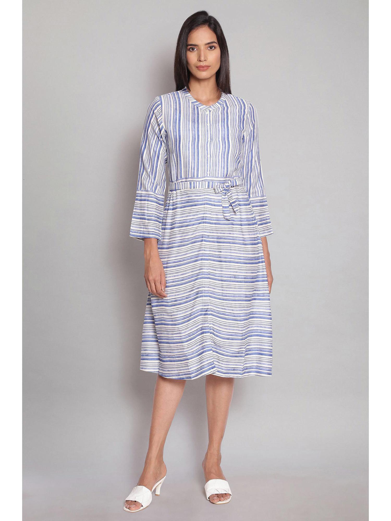 blue stripes dress