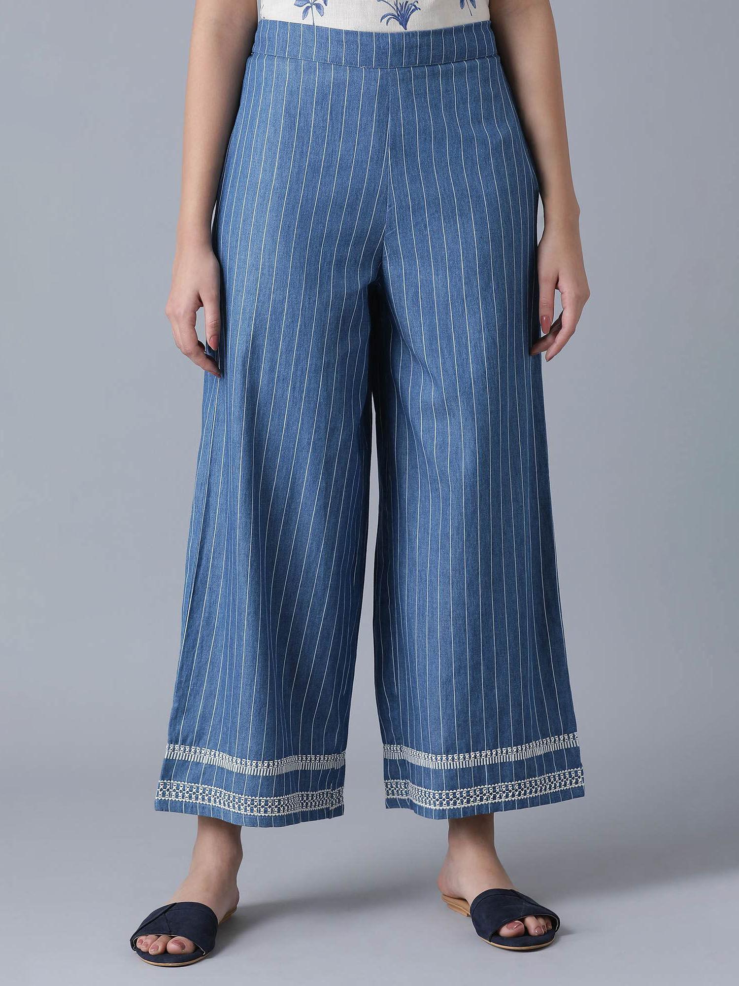 blue stripes palazzo