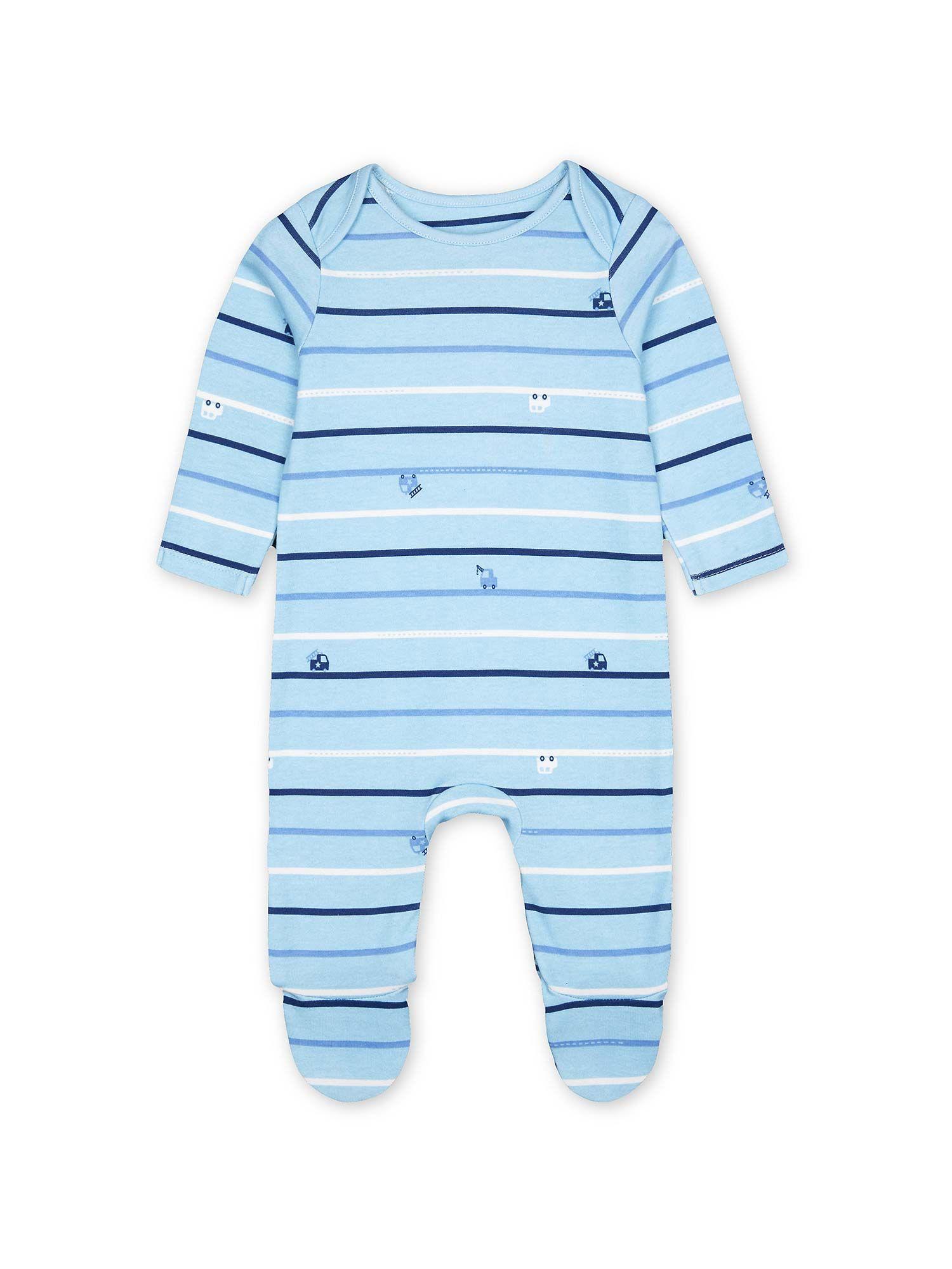 blue stripes sleepsuit