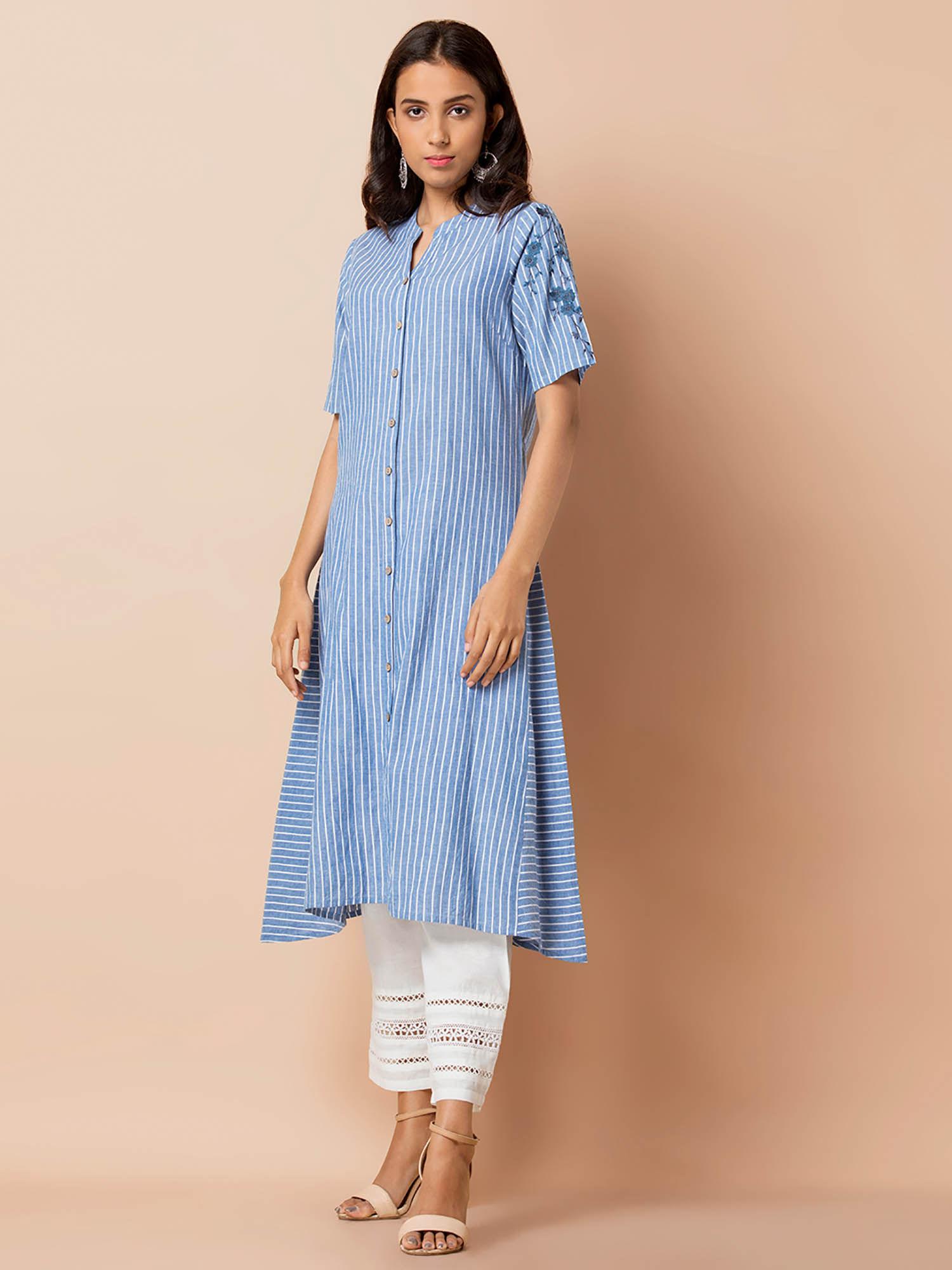 blue stripes tunic