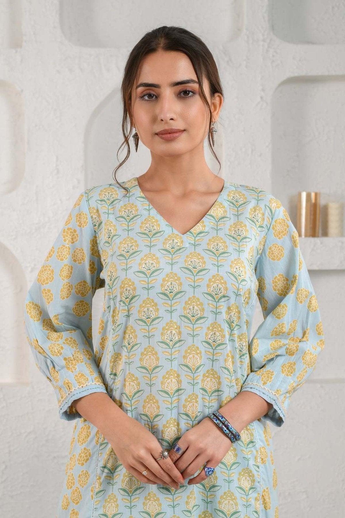 blue summer kurta