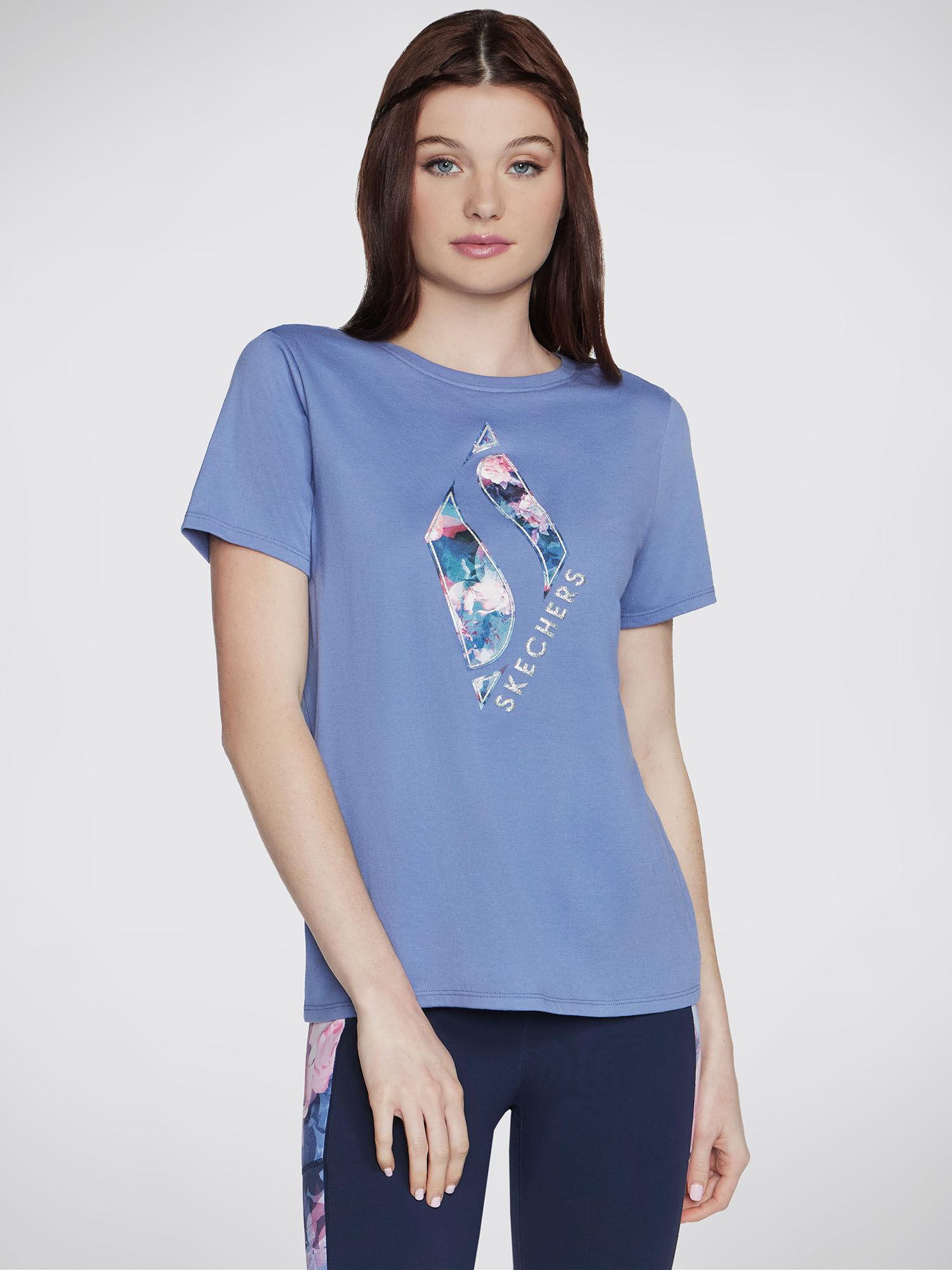 blue summer rose tee