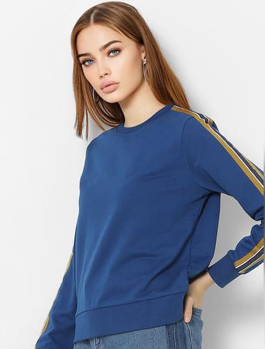 blue tape detail sweatshirt