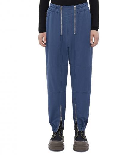 blue technical nylon pants