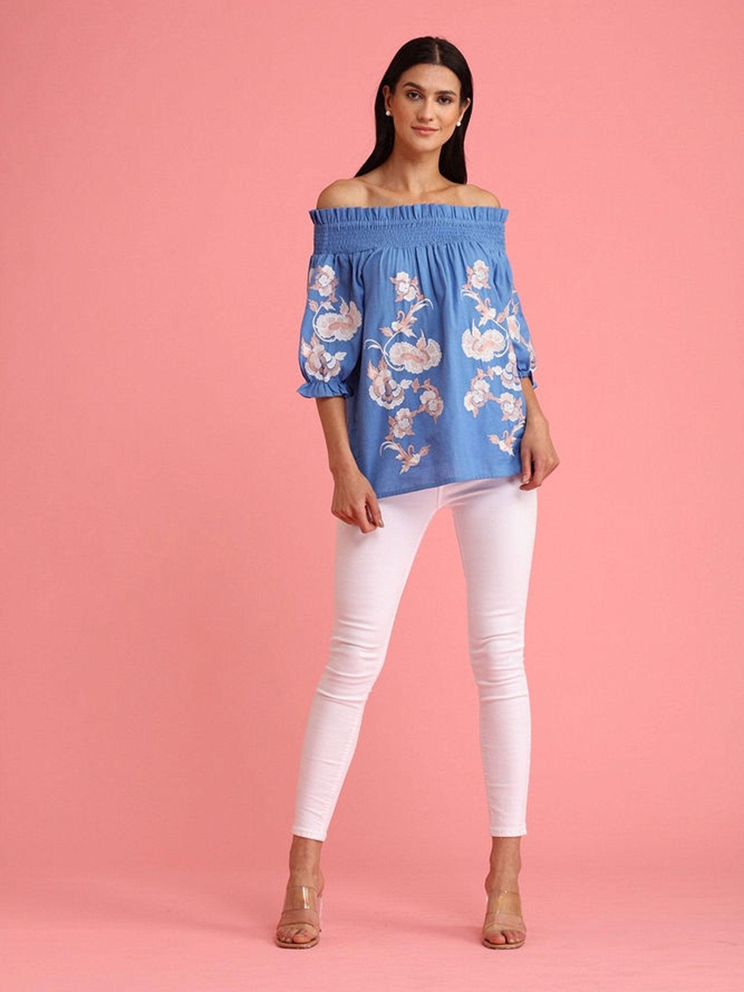 blue the riviera boho exclusive blouse