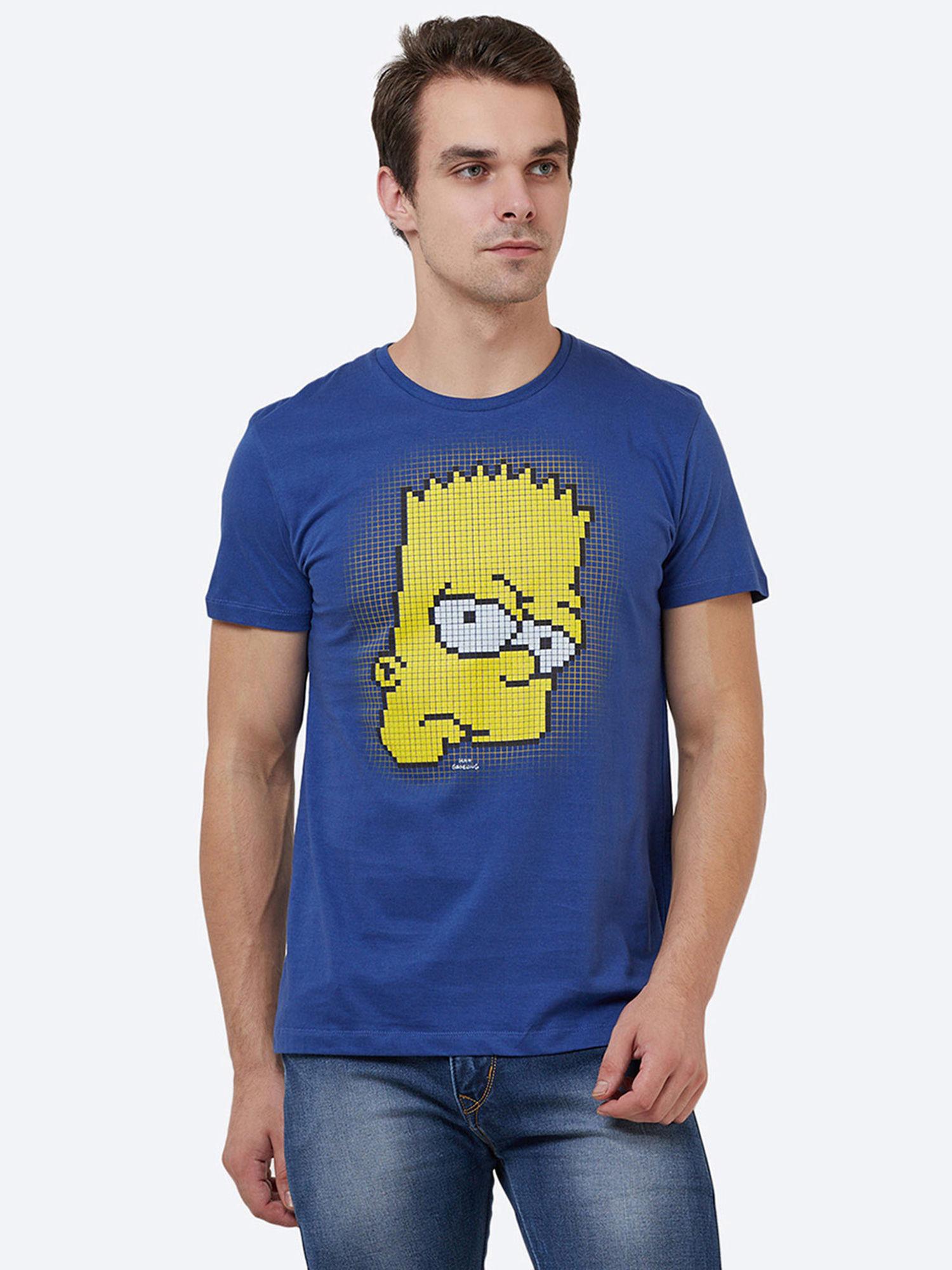 blue the simpsons printed t-shirt