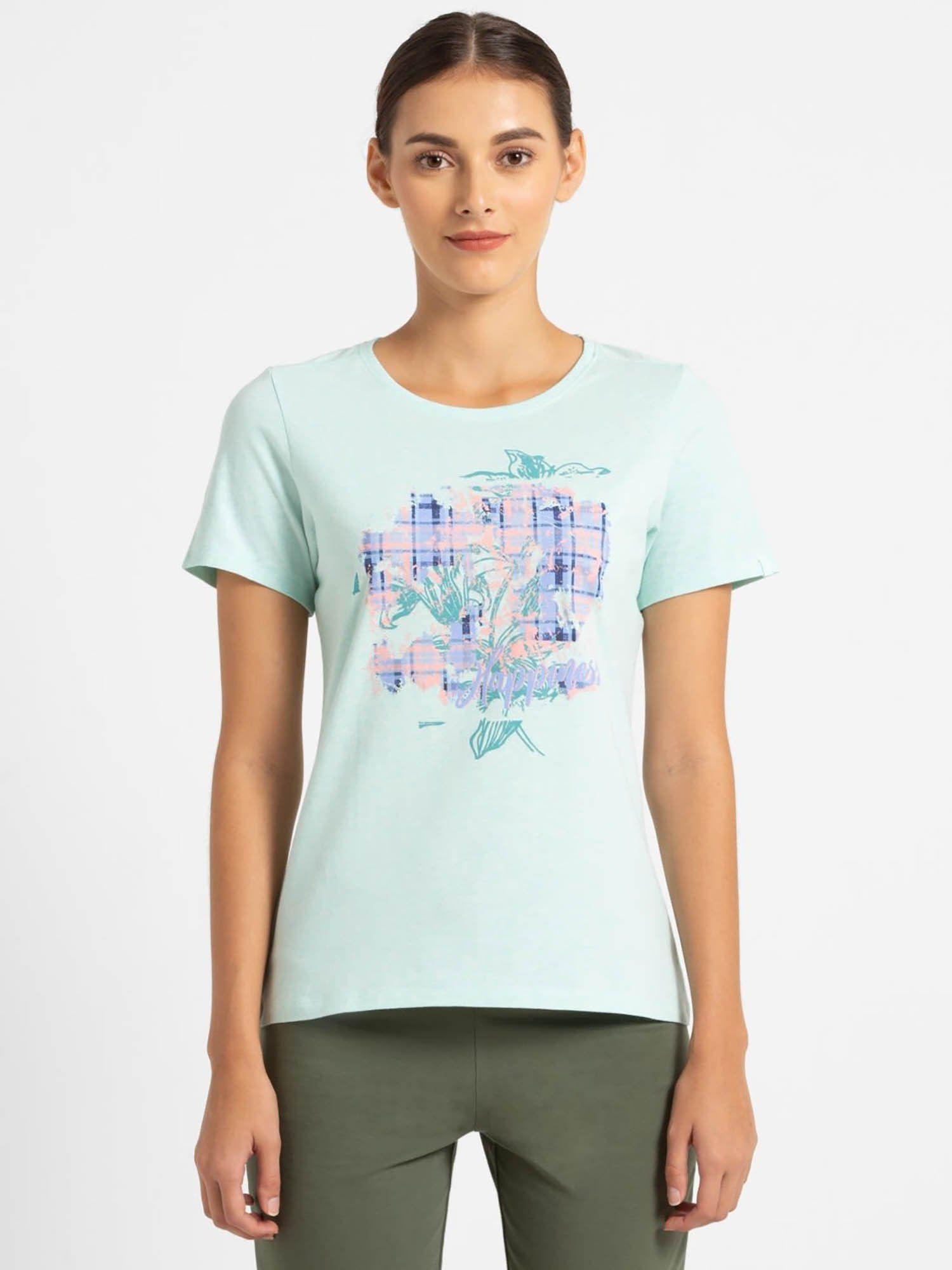 blue tint melange print051 graphic t-shirt - style number- 1361