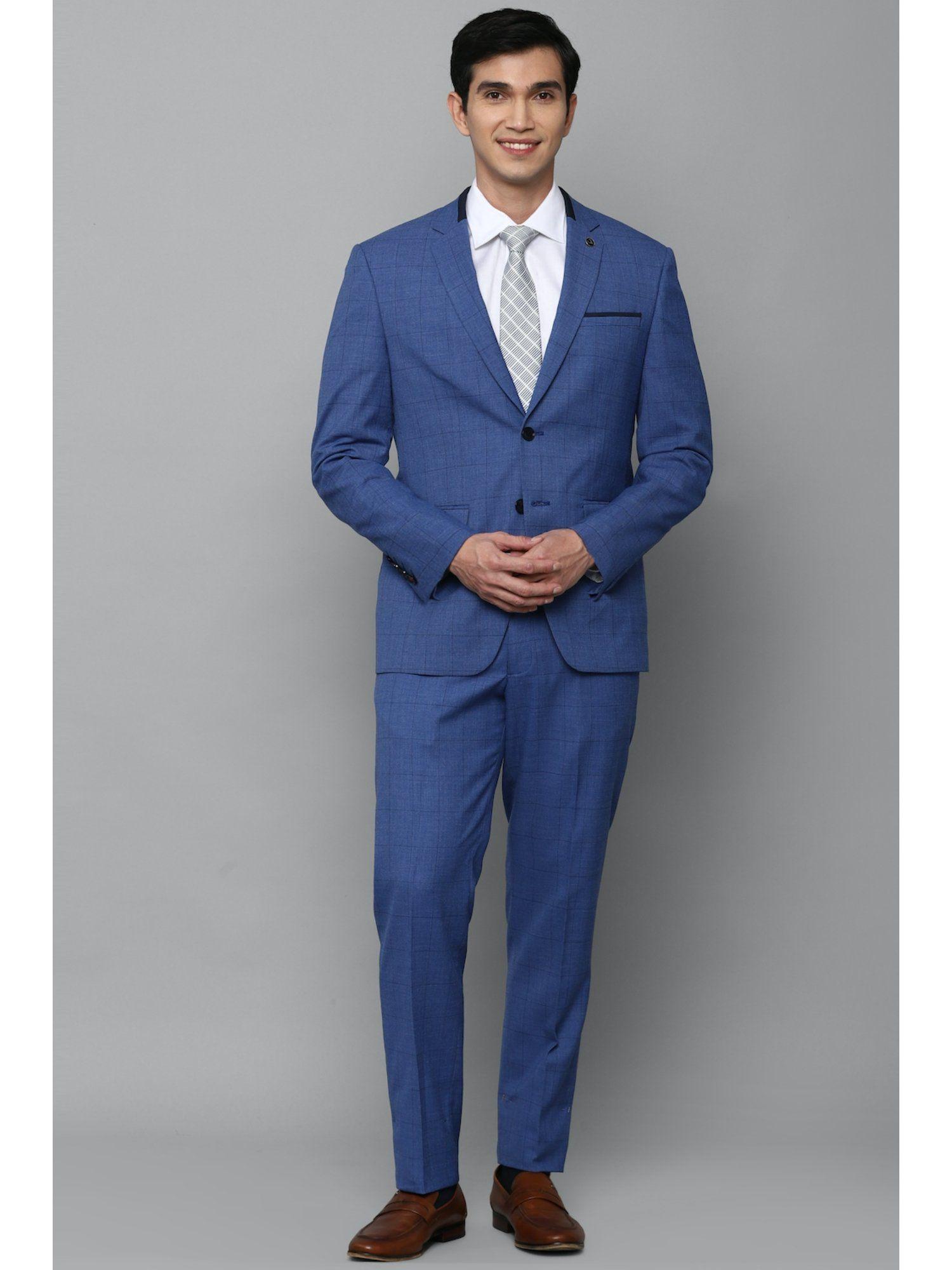 blue two piece suit (set of 2)