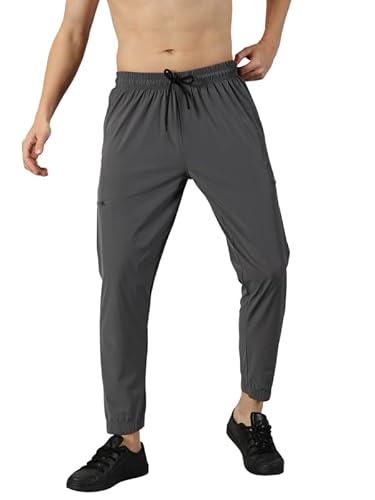 blue tyga travel joggers pro for men | ultrastretch, wrinkle free & sweat wicking travel joggers | quick dry & odour control joggers for travelling dark grey