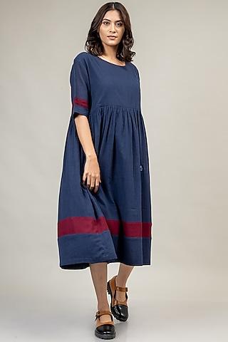 blue upcycled cotton dress