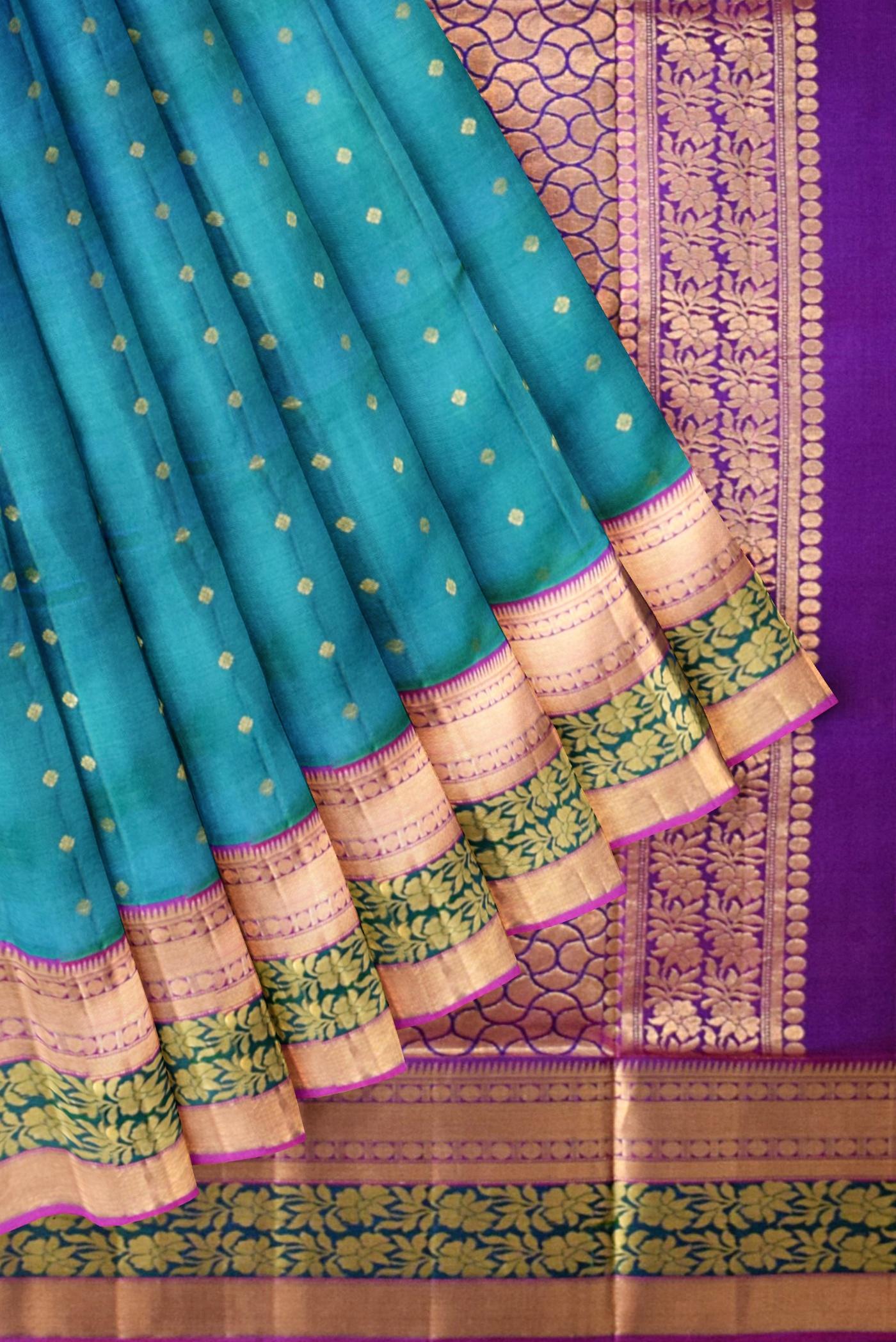 blue uppada handloom silk saree