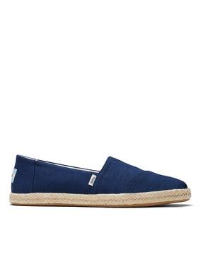 blue vegan canvas espadrilles