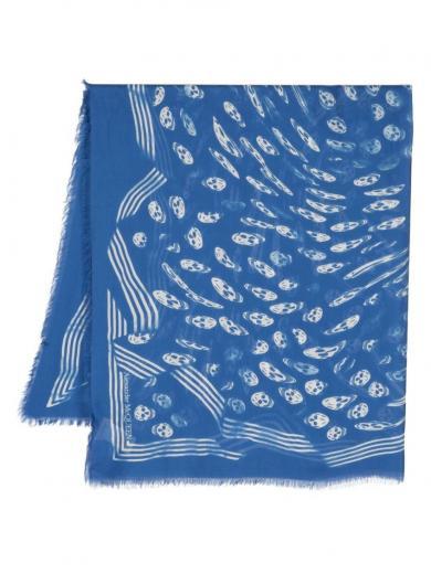 blue vortex print biker scarf