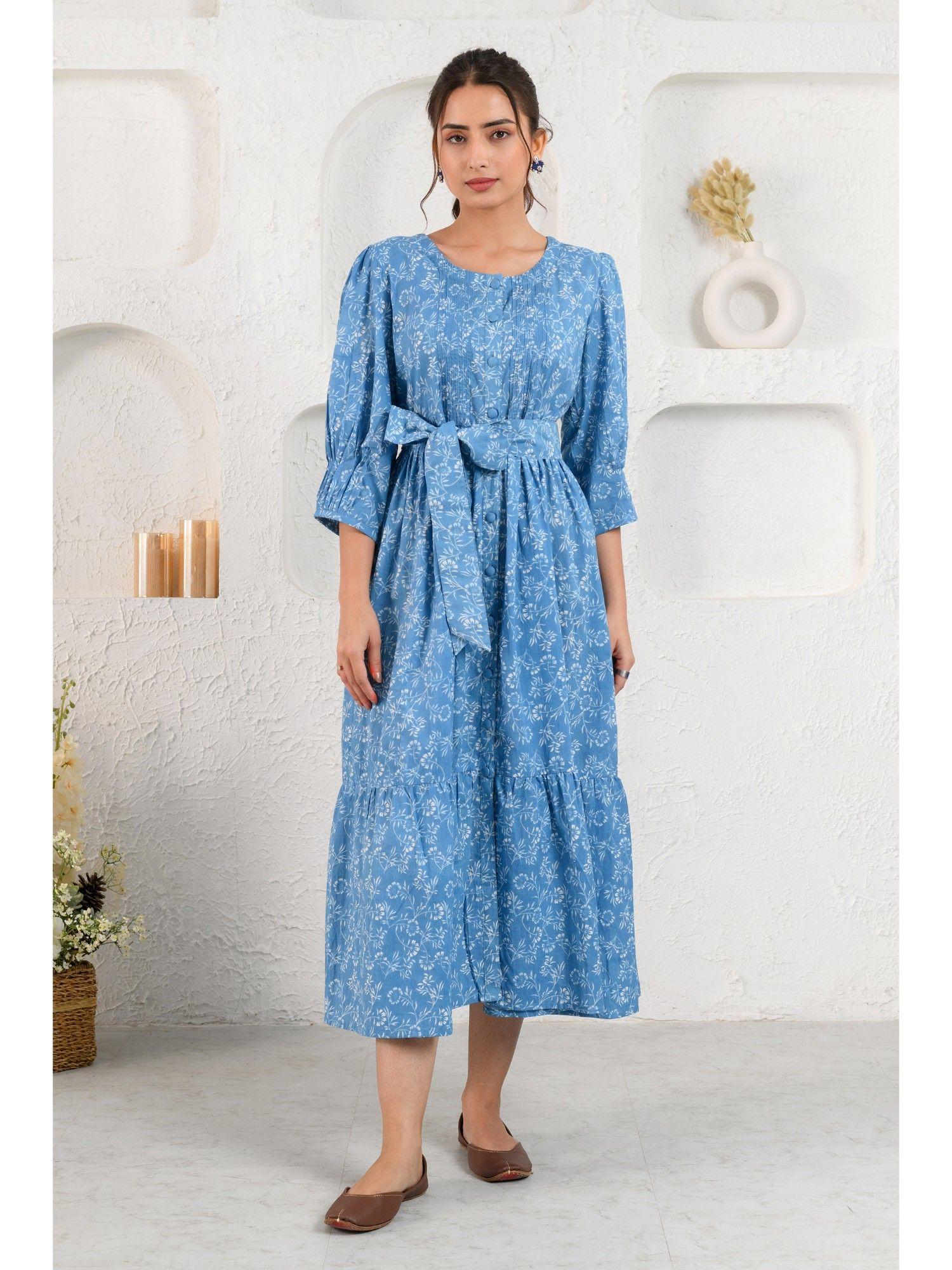 blue wave midi dress (set of 2)