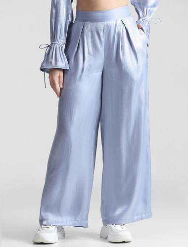 blue wide leg co-ord set pants