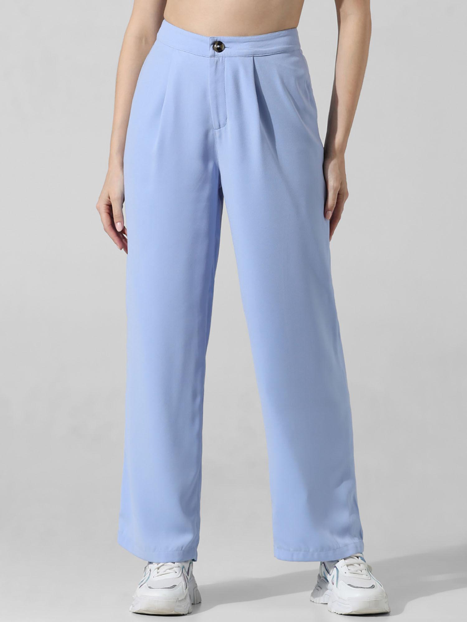 blue wide leg pant