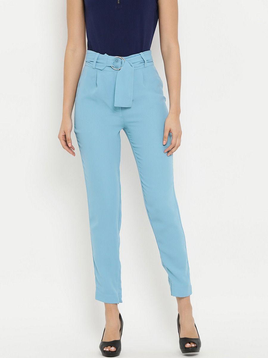 blue with d-ring and belt cropped trouser