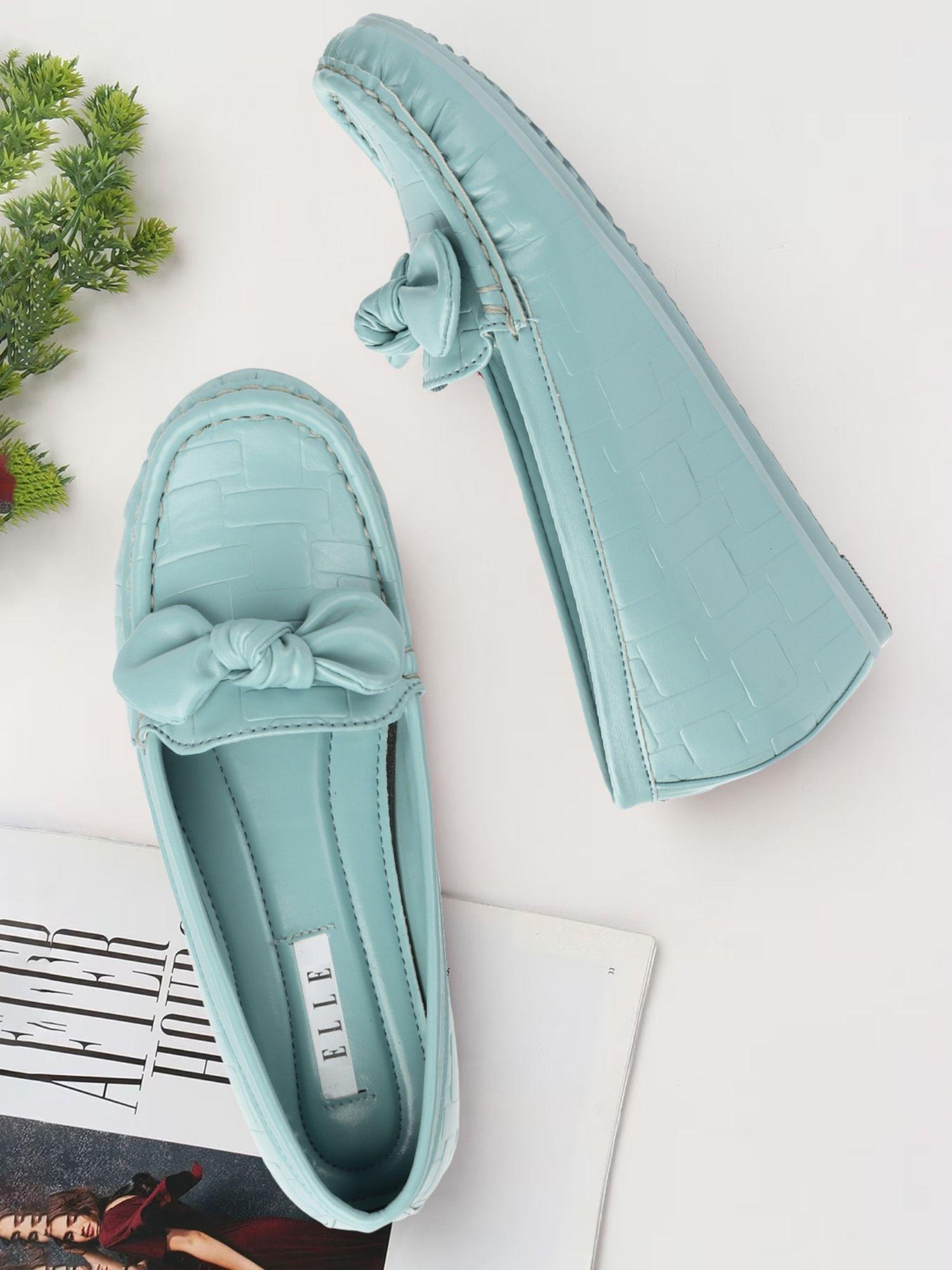 blue women slip on loafers