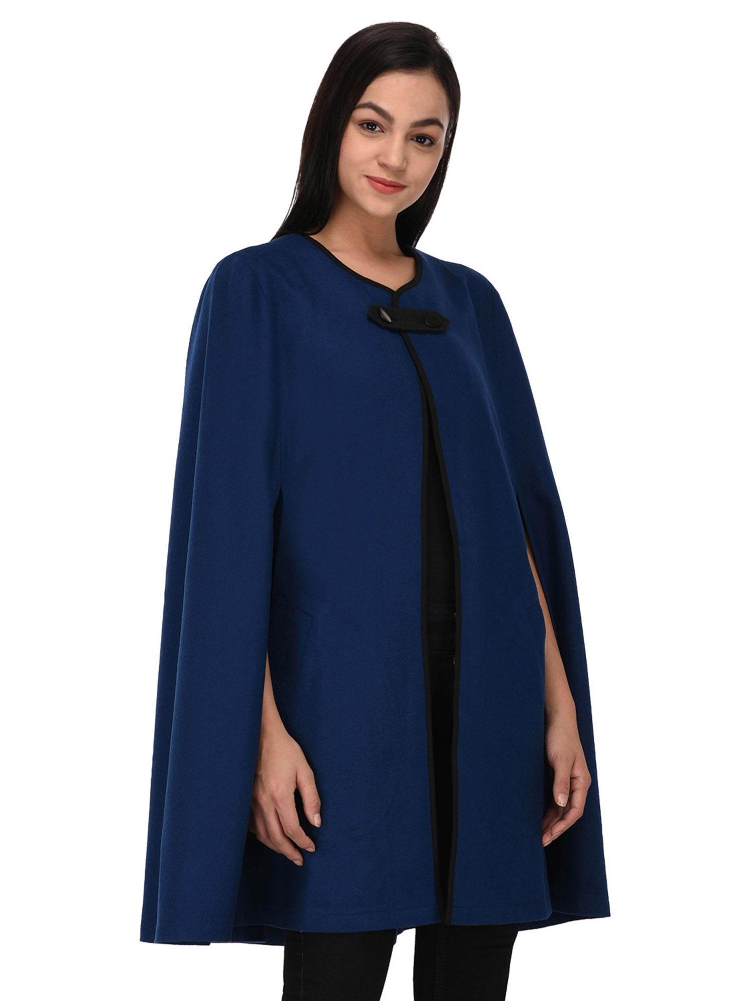 blue wool cape