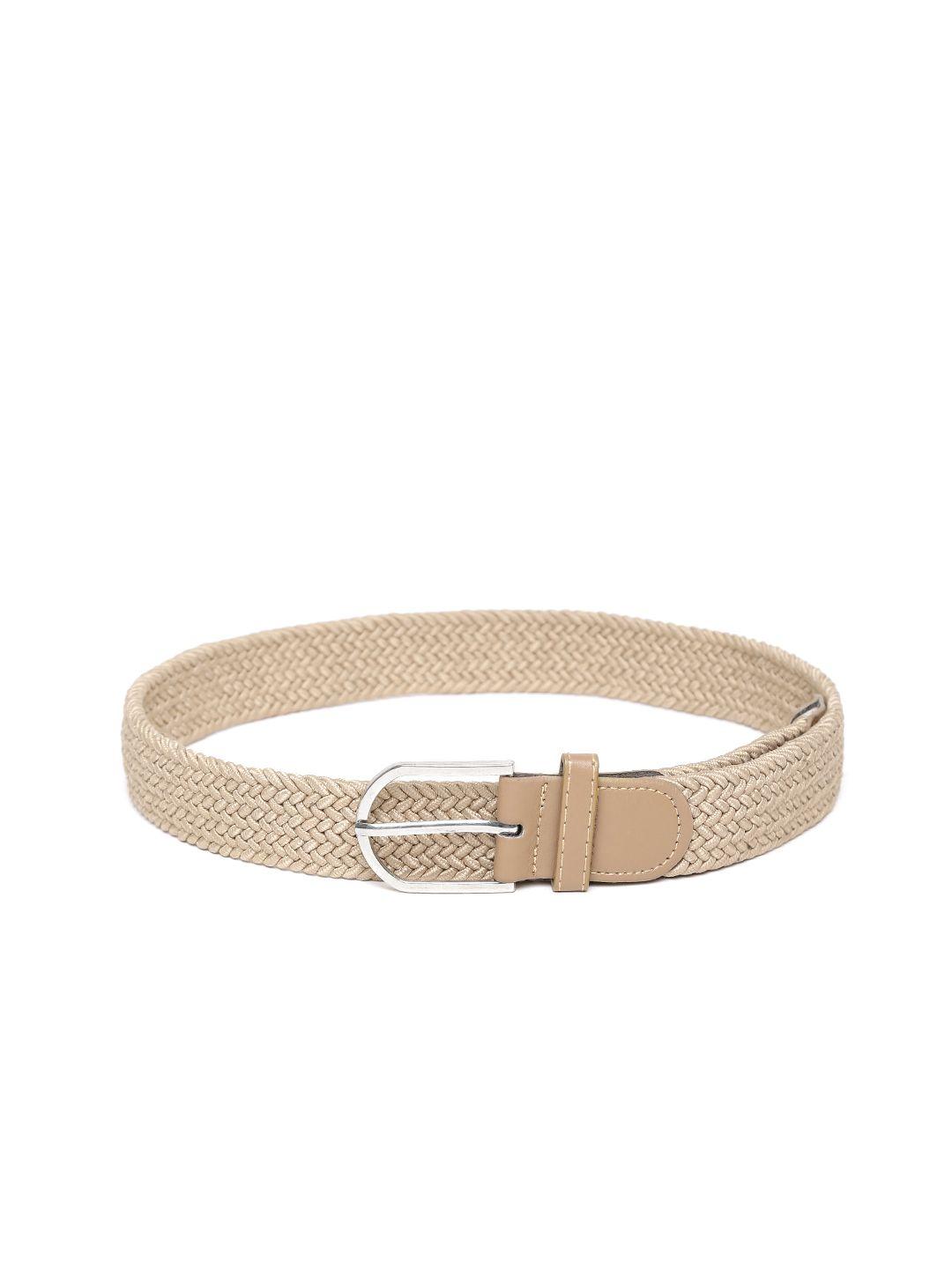 blueberry men beige braided belt