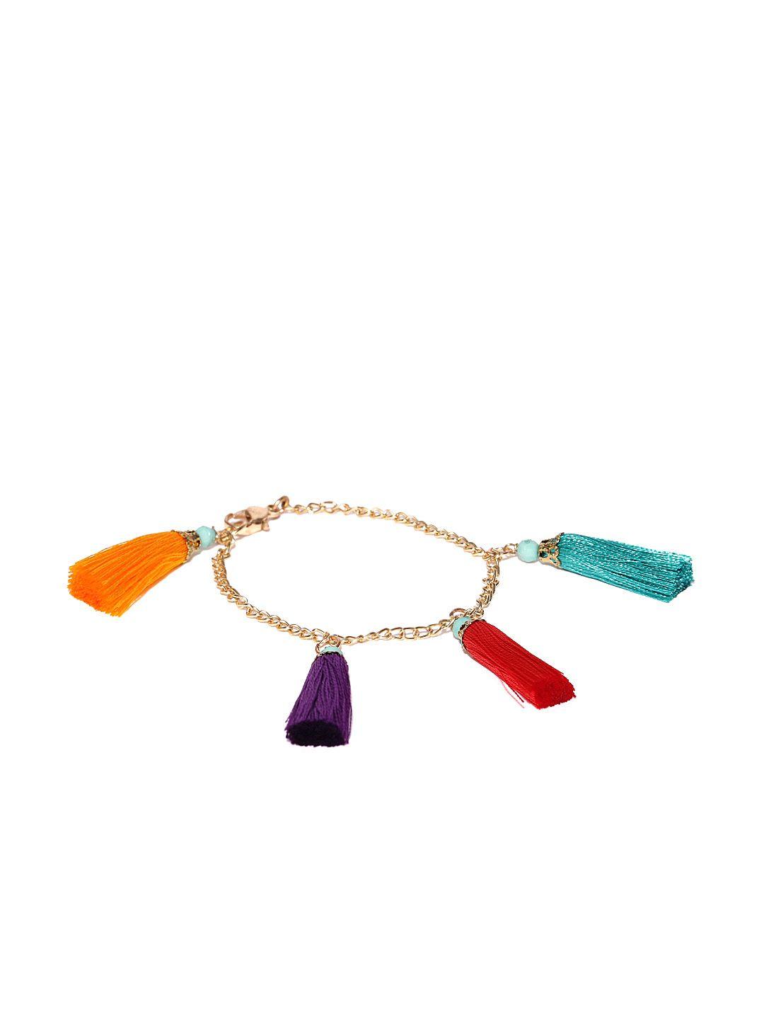 blueberry multicoloured tassel bracelet