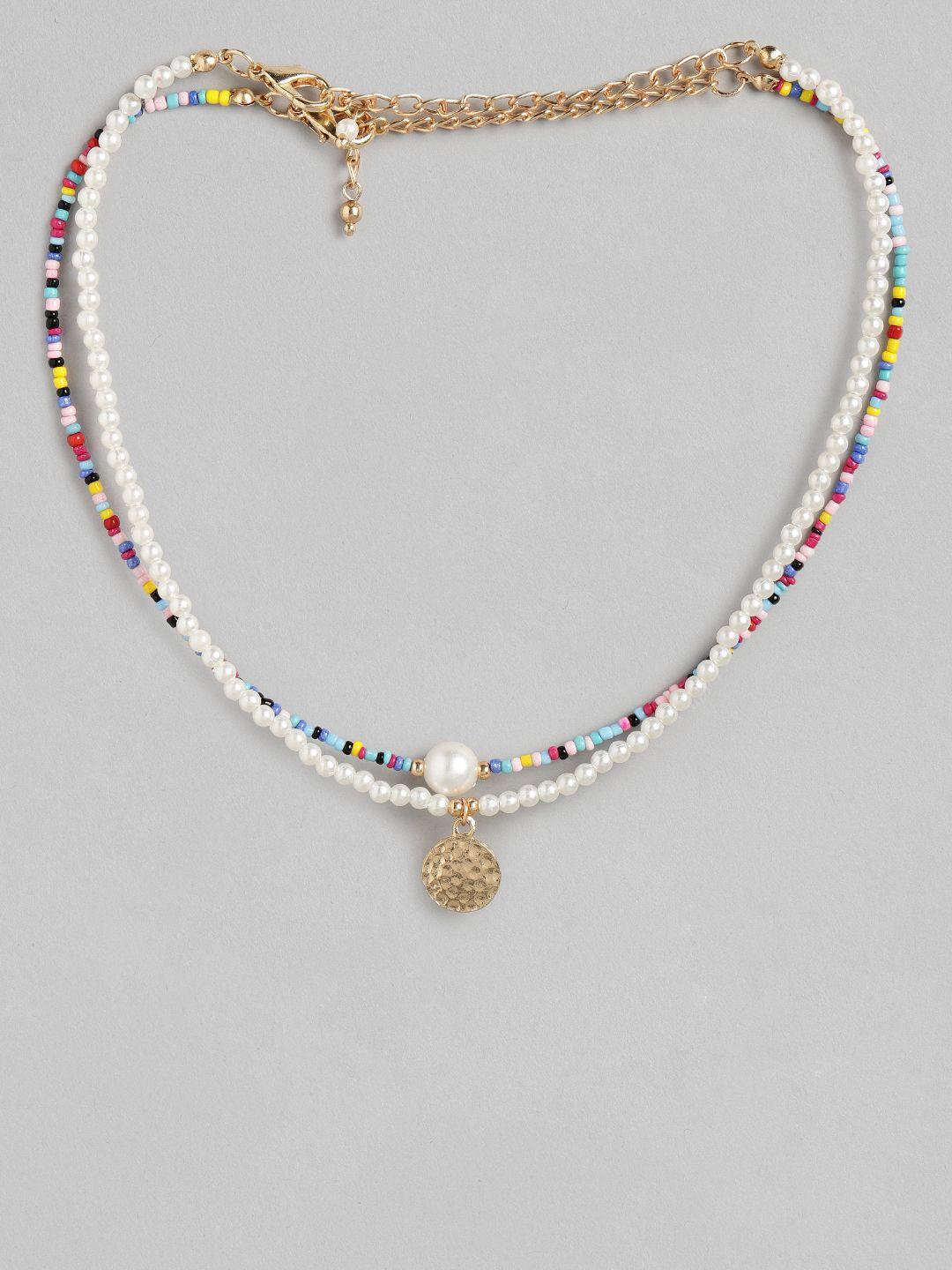 blueberry set of 2 gold-plated handcrafted beaded necklaces