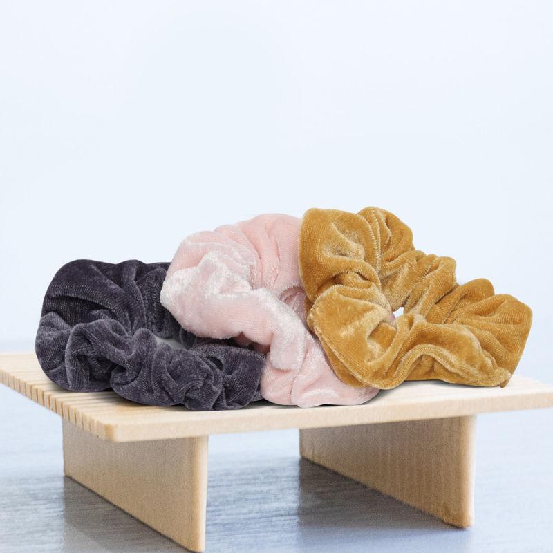 blueberry set of 3 multi colour scrunchies