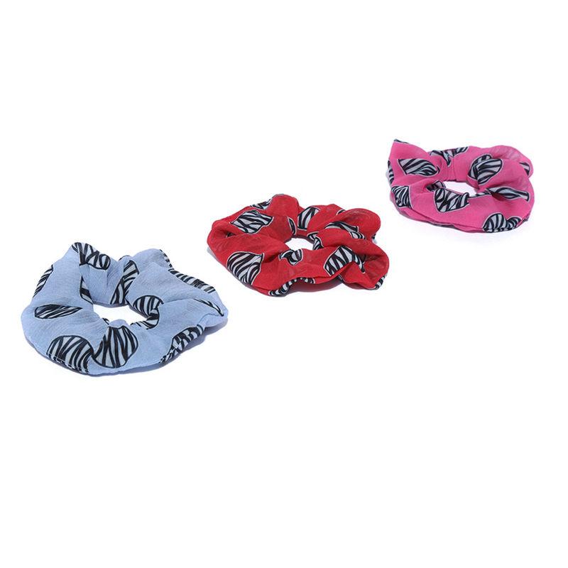 blueberry set of 3 multi printed scrunchies