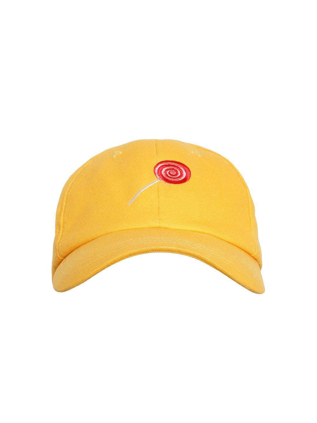 blueberry unisex yellow & red embroidered baseball cap