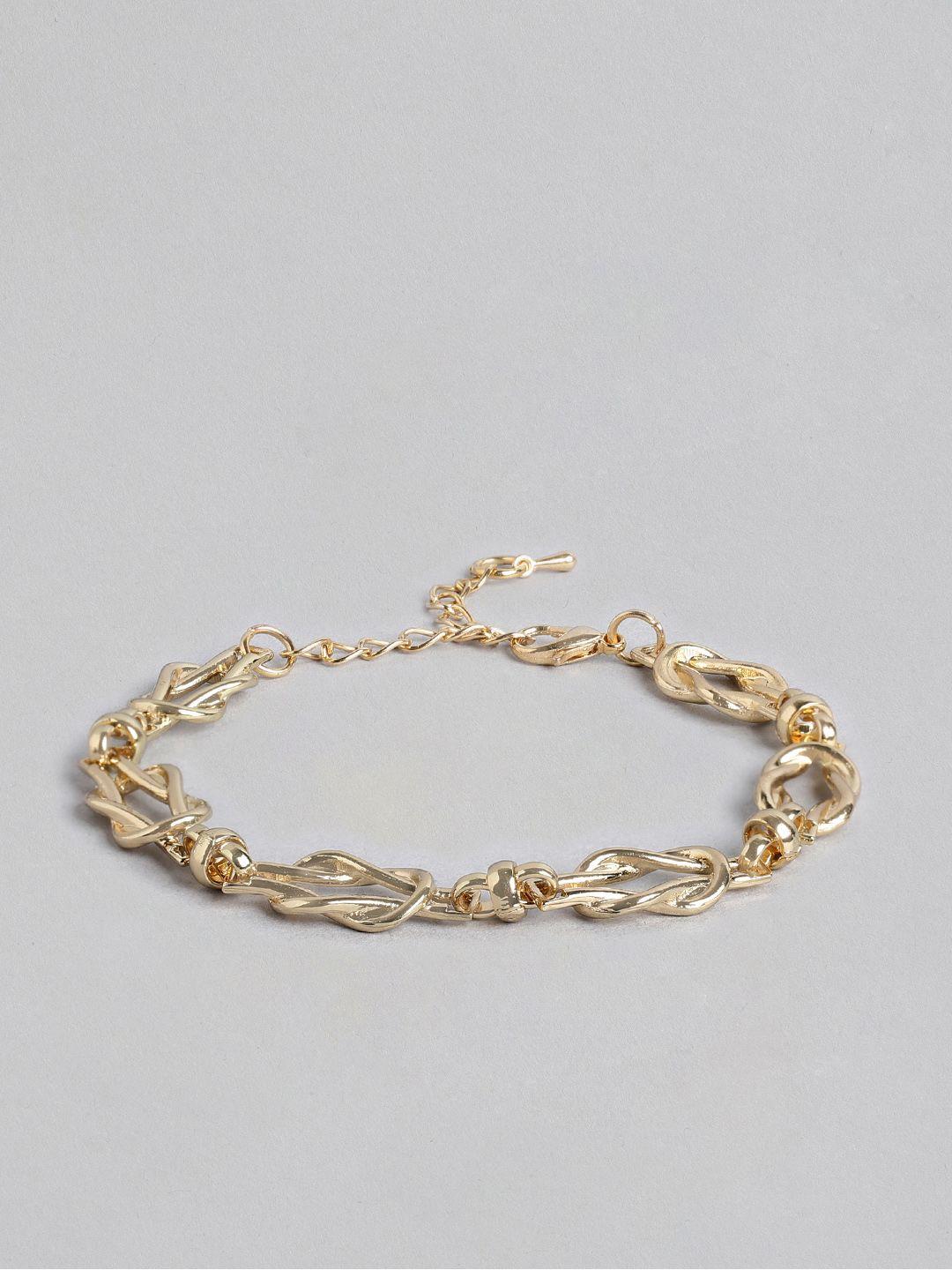 blueberry women gold-toned inter lock chain bracelet