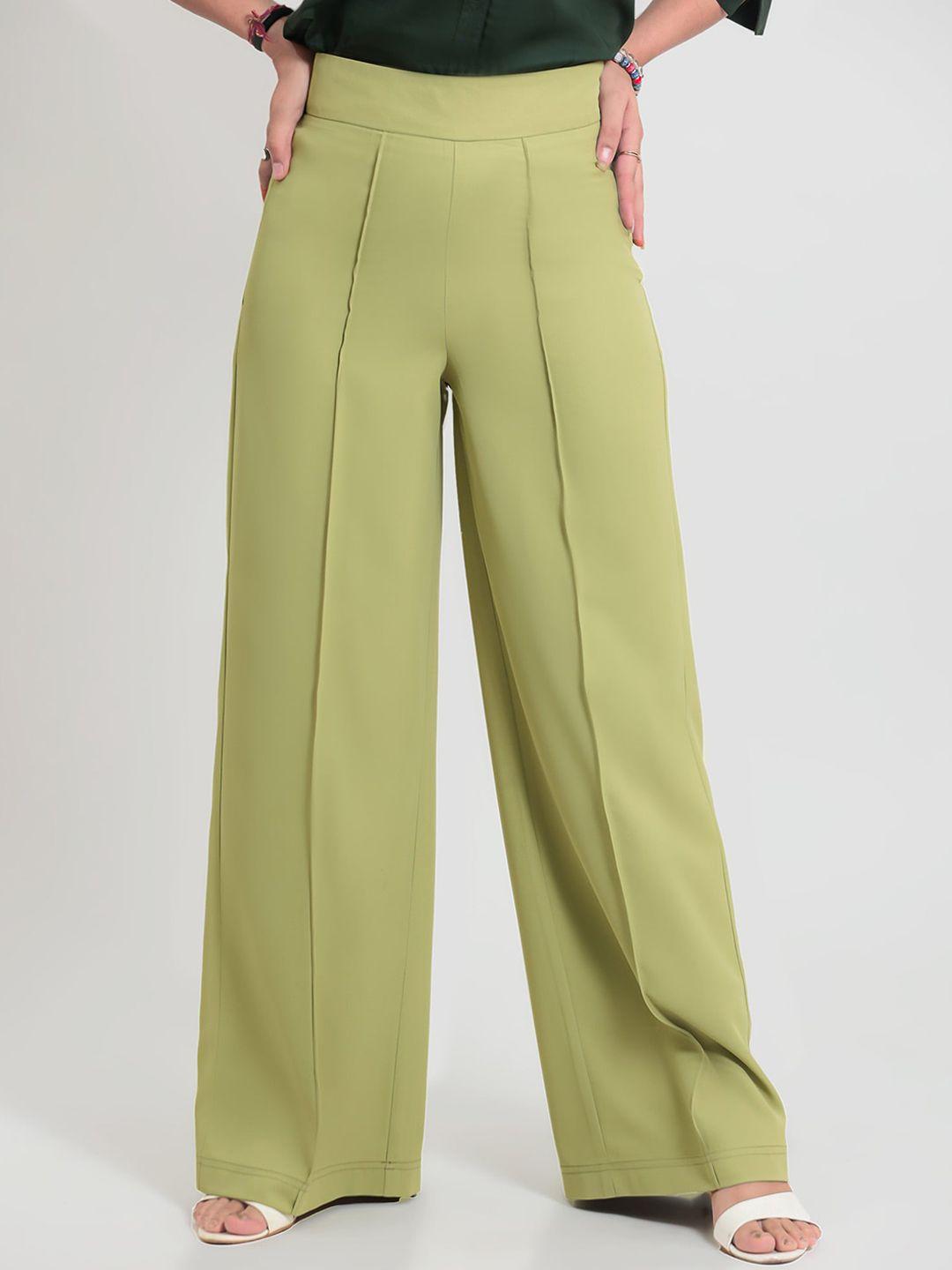 bluebird women relaxed loose fit high-rise pleated trousers